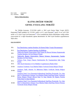 katma değer vergisi genel uygulama tebliği