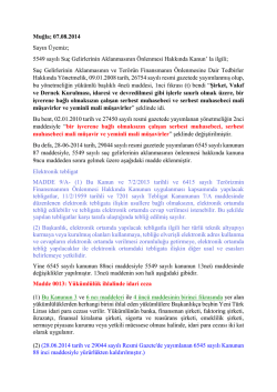 6545 Sayili Kanunun 87. ve 88. maddeleri ile getirilen hukumler