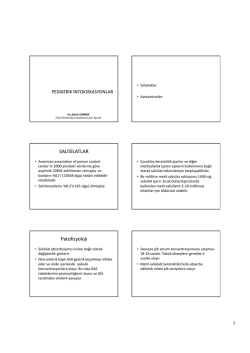 Pediatrik intoksikasyonlar