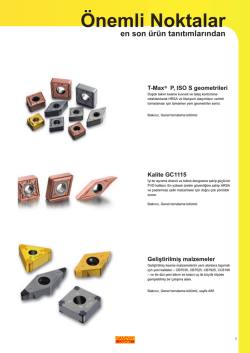 Turning tools - Highlights