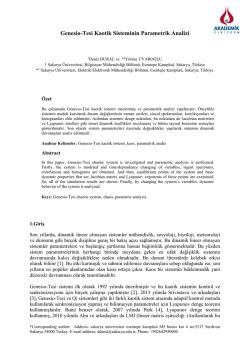 Genesıo-Tesı Kaotik Sisteminin Parametrik Analizi