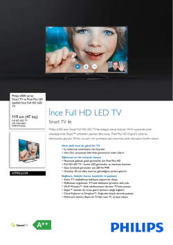 47PFK6109/12 Philips Smart TV ve Pixel Plus HD &ouml;zellikli