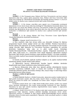 Muafiyet Ve İntibak İşlemleri Y&ouml;nergesi