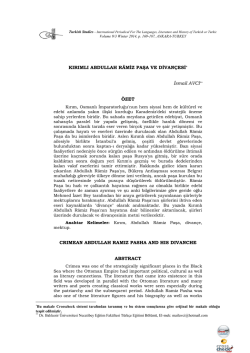 Kırımlı Abdullah R&acirc;miz Paşa ve Divan&ccedil;esi