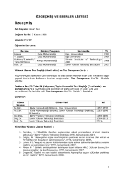 Detaylı &Ouml;zge&ccedil;miş - gıda m&uuml;hendisliği