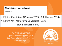 "Molek&uuml;ler Nematoloji" konulu Eğitim