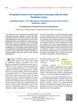 Rotablator cihazı - T&uuml;rk Kardiyoloji Derneği Arşivi