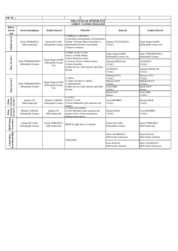 Milli Emlak M&uuml;d&uuml;rl&uuml;ğ&uuml; G&ouml;rev Dağılımı &Ccedil;izelgesi