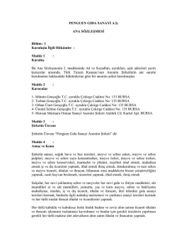 Ana S&ouml;zleşme - Penguen Gıda