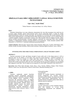 DİKİŞ KAYNAKLI BİR T-BİRLEŞİMİN YAPISAL