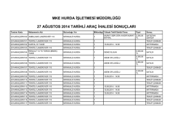 27 ağustos 2014 tarihli araç ihalesi sonuçları