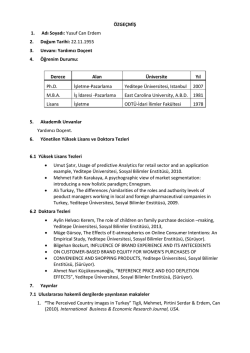 EK-4 - Yeditepe MBA - Yeditepe &Uuml;niversitesi