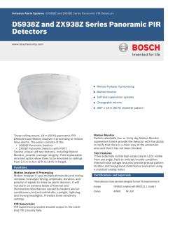 DS938Z and ZX938Z Series Panoramic PIR Detectors
