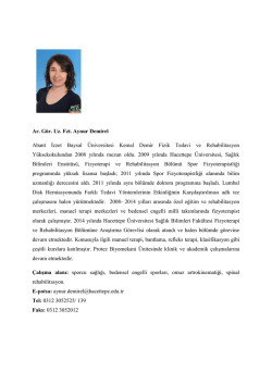 Ar. G&ouml;r. Uz. Fzt. Aynur Demirel Abant İzzet Baysal &Uuml;niversitesi