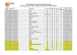 2014-Pedagojik Formasyon Eğitimi Sertifika Programı Yerleştirme