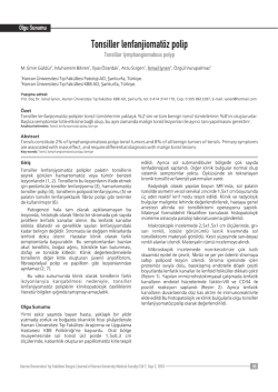 Tonsiller lenfanjiomat&ouml;z polip - Tıp Fak&uuml;ltesi