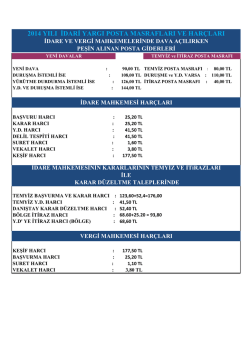 2014 yılı idari yargı posta masrafları ve har&ccedil;ları