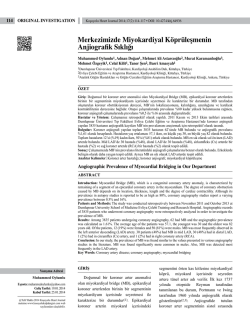Merkezimizde Miyokardiyal K&ouml;pr&uuml;leşmenin