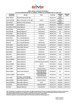 2014-2015 veli g&ouml;r&uuml;şme saatleri