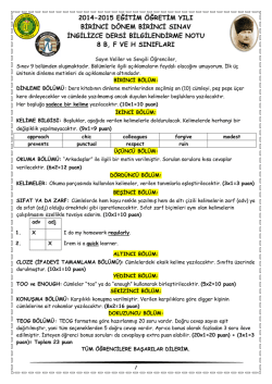 DİNLEME METİNLERİ