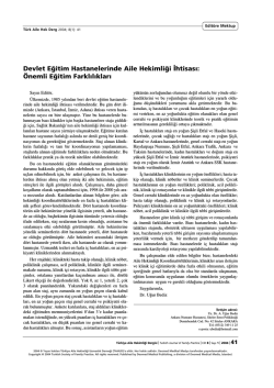 PDF İndir - T&uuml;rkiye Aile Hekimliği Dergisi