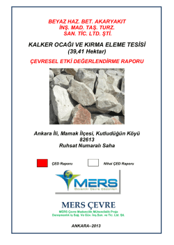 Kalker Ocağı ve Kırma-Eleme Tesisi