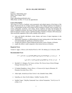 ISS 211 Islamic History I