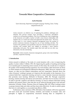 Towards more cooperative classrooms