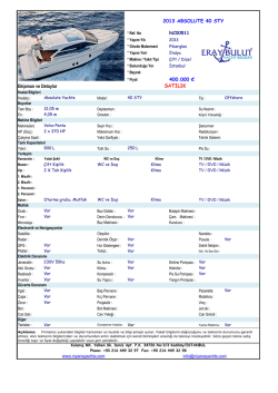 Ekipman ve Detaylar SATILIK 2013 ABSOLUTE 40 STY