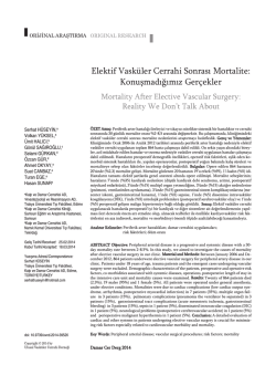 Elektif Vask&uuml;ler Cerrahi Sonrası Mortalite: Konuşmadığımız Ger&ccedil;ekler