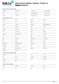 C&uuml;mle Kalıpları: Seyahat | Tarihler ve zaman (T&uuml;rk&ccedil;e