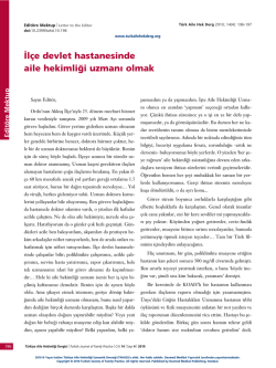 PDF İndir - Türkiye Aile Hekimliği Dergisi