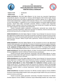 karar 2014/020 - Afyon Kocatepe Üniversitesi