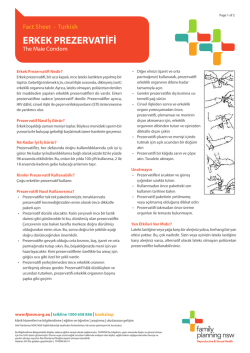 ERKEK PREZERVATİFİ - Family Planning NSW