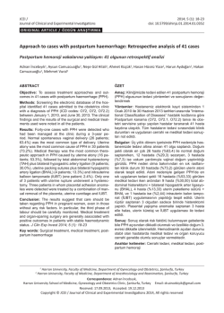 Approach to cases with postpartum haemorrhage: Retrospective