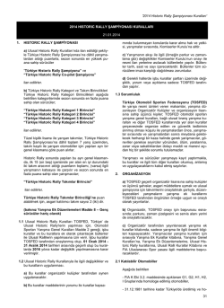 Ulusal Historic Rally Kuralları