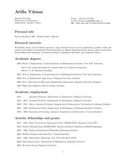 CV - Department of Mathematics