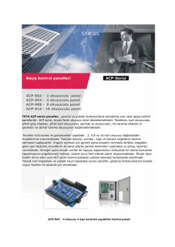Ge&ccedil;iş kontrol panelleri ACP-Serisi RF