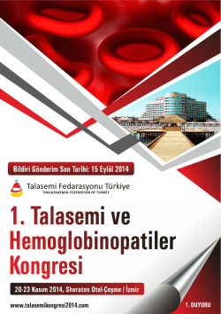 1. Talasemi ve Hemoglobinopatiler Kongresi