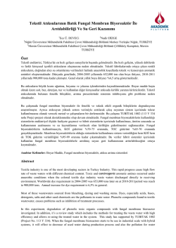 Tekstil Atıksularının Batık Fungal Biyoreakt&ouml;rde