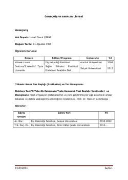 01.09.2014 Sayfa 1 - İzmir Kâtip Çelebi Üniversitesi