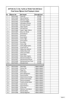 2. &Ouml;ğretim AIIT 101 At. İl. İnk. Tarihi ve TD 101 T&uuml;rk Dili Dersi Final
