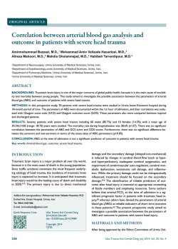 Correlation between arterial blood gas analysis and