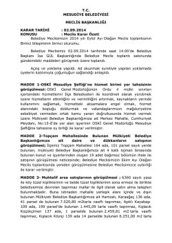 Meclis Karar &Ouml;zeti Belediye Meclisi