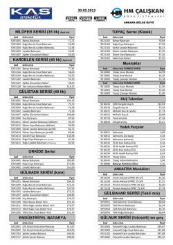 ANKASTRA Muslukları 30.09.2013 END&Uuml;STRİYEL BATARYA
