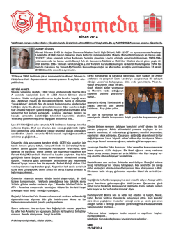 Andromeda Nisan 2014 sayısı sevgili Ahmet Dikmen anısına (pdf)