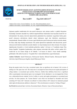 Full Text PDF - Journal of Recreation and Tourism Resarch