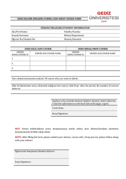 DERS EKLEME-BIRAKMA FORMU/ADD-DROP