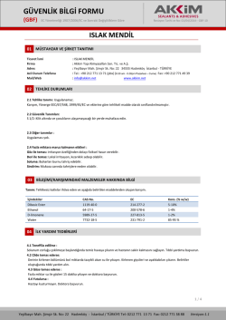 g&uuml;venlik bilgi formu (gbf)