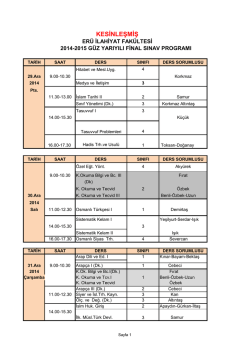 Sınav Programı İ&ccedil;in Tıklayınız.